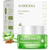 Aloderma Hydrating Face Cream, 65% Organic Aloe &amp; Hyaluronic Acid, 1.7 oz | Unscented daily moisturizing cream with shea butter and black oat seed extract. Great for normal, sensitive, dry skin