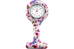 Lancardo Silicon Nurses Lapel Pin-on Brooch Fob Watch (12 Designs Pattern Print)