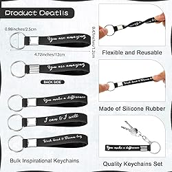 Fumete 24 Pcs Inspirational Keychains Gift for