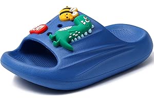 LENEZEN Kid's Slides Girls Boys Comfort Non-Slip Thick Sole Slippers Summer Beach Shoes Shower Slippers Indoor & Outdoor