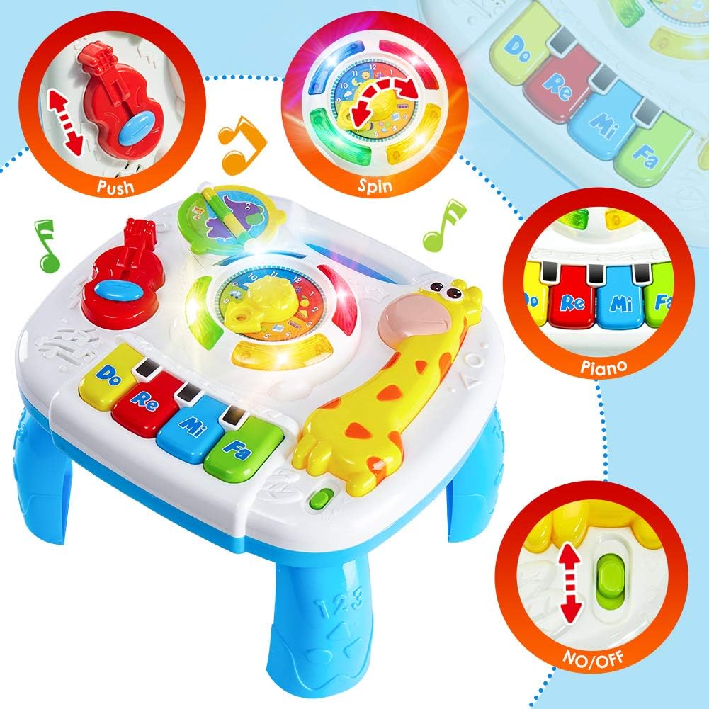 Hersity Table Dapprentissage Musicale Centre Dactivite Jouet Musical Pour Bebes Enfants Jeux Et Jouets Jouets Musicaux