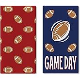 Croar Football Season Kitchen Dish Towels Set of 2, Red Blue Rugby Sport Game Day Drying Hand Towel Baking Cooking Cloth, Farmhouse Bathroom Home Decoration Football Player Gifts 18'' x 26''