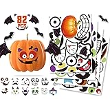 KIDPAR 82Pcs Halloween Pumpkin Stickers, 33 Funny and Classic Pumpkin Expressions Stickers for Pumpkins and Squashes…