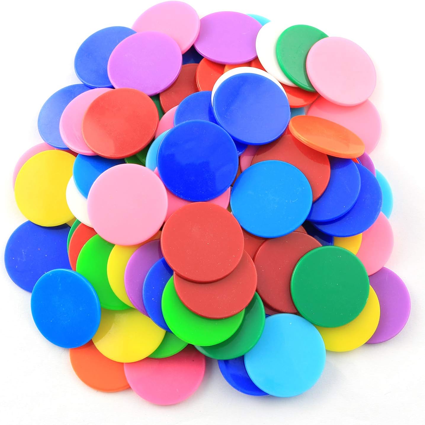 Youliang 100pcs 1" Plastic Chips Mixed Color Chips Game