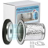 JPFLAEYX Magnetic Dryer Vent Coupler Self-connect Self-align Dry Vent Connector 4inch, Air Tight Seal with Hose Support, 0-12" Center to Center Offset, Easy Install