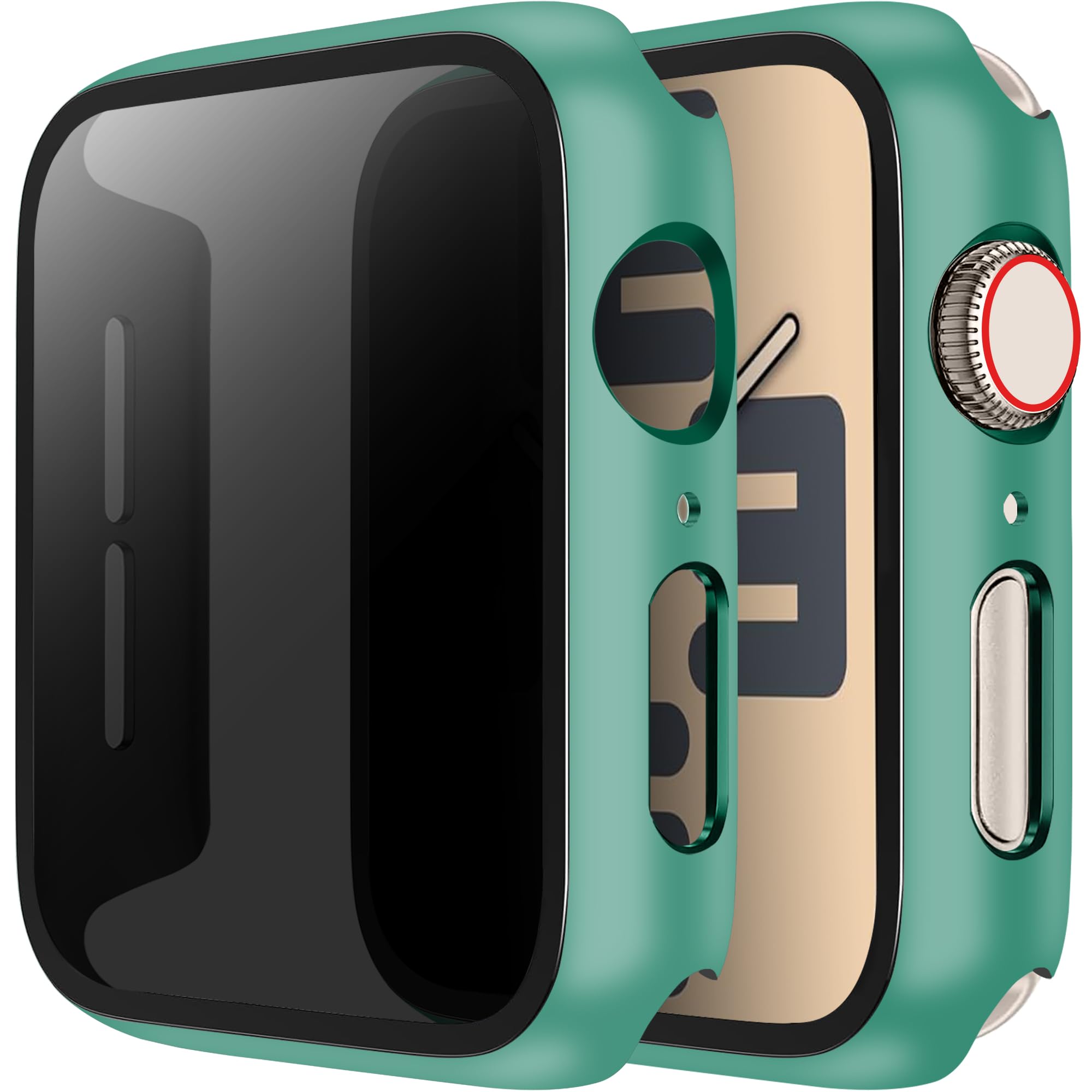 LINTEKER 2 Pack for Apple Watch 40mm Case with Privacy Screen Protector, [Anti-Peeping] Ultra-Thin Protective Cover for Apple Watch SE 3 (2025) / SE2 / SE/Series 6/5/4 40mm, Green