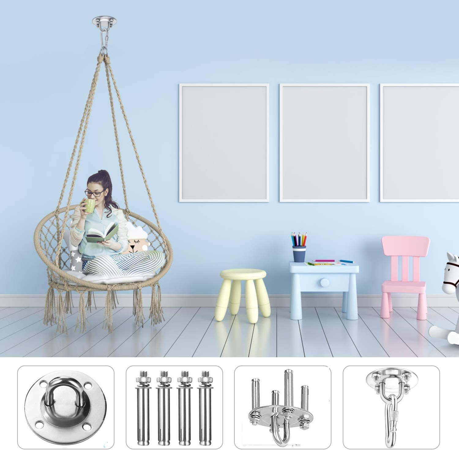 Swing Hanging Hardware for Wooden Concrete Swing Set, Heavy Duty 800 lb