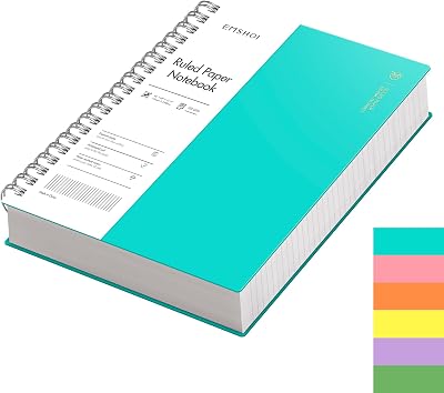 EMSHOI B5 Notebook 300 Pages 150 Sheets Spiral Lined 100gsm LightBlue