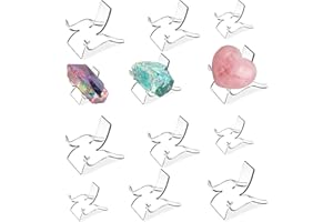 TERDEWE (3 Sizes 12 PCS)Crystal Display Stand,Acrylic Rock Holder,Clear Display Easel Stands Pedestal for Crystal,Geodes,Rock,Mineral Agate Fossil Coral Gemstone Small Collectibles Display Stands
