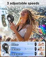 EasyAcc Portable USB Fan 3 Speeds Foldable Rechargeable Battery Black view 4