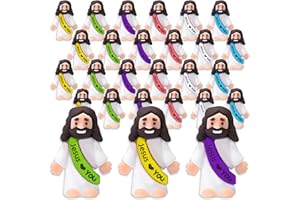 PASDUCHAS 100 Pack Little Jesus Figures Loves You, Mini Tiny Baby Jesus Figurines in Bulk (6 Colors)