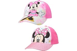 Disney Girls' Frozen Baseball Cap - 2 Pack Princess Elsa and Anna Curved Brim Strap Back Hat (2T-7)