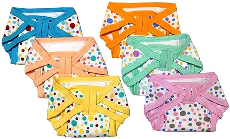 Littly Premium Cushioned Nappies Combo - Pack of 6 (White)