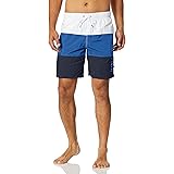 Nautica Men's Standard Quick Dry Classic Logo Tri-Block Series Swim Trunk