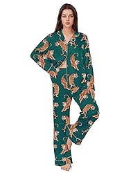 SHESHOW Women Pajamas Set Long Sleeve Button Up