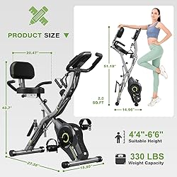 Goimu Exercise Bike, 5 in 1 Foldable Stationary