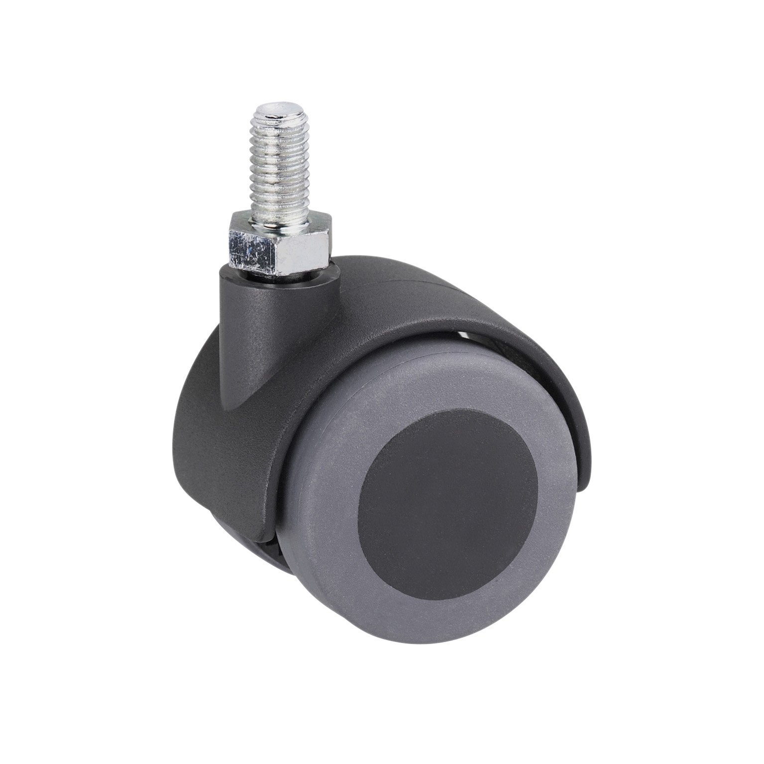 Metafranc 802210 Double Castor Diameter 40 mm with Screw TPR Wheel Soft Running Surface Plain Bearing Load 30 kg Load Capacity Transport Roller Furniture Roller Container Roller Parquet Roller