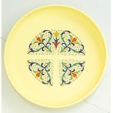 Ladydaidy PREMIUM Unbreakable Silicone Baby Plate | Elegant China-Look Design for Baby Tableware | Suction Toddler Feeding Plate | Divider-free BPA-free | Essential Baby Items (Deruta)