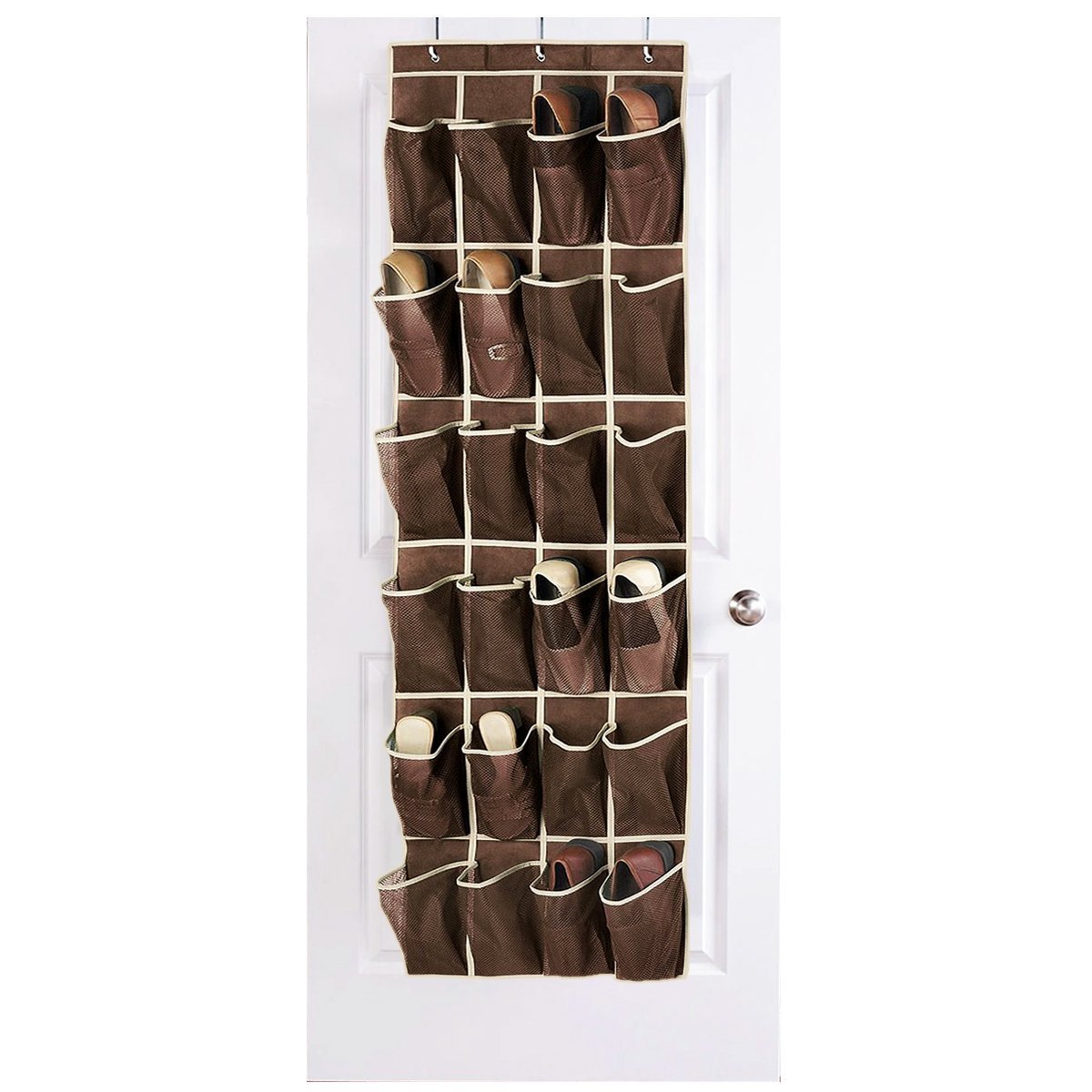 Hippih Over the Door Shoe Organizer with 24 Reinforced Pockets Hang on standard doors with 3 hooks,64\'\' x 19\'\'