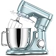Mini Angel Stand Mixer,10-Speed Kitchen Electric Mixer,Tilt-Head Food Mixer with Dough Hook, Wire Whisk, Flat Beater, Stainless Steel Bowl (Blue2, 5QT)