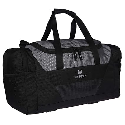 FUR JADEN Travel Duffel Bag Gym Bag Large Size, Light Weight and Waterproof  Polypropylene 55 cms Black Travel Duffle (DUFF04)