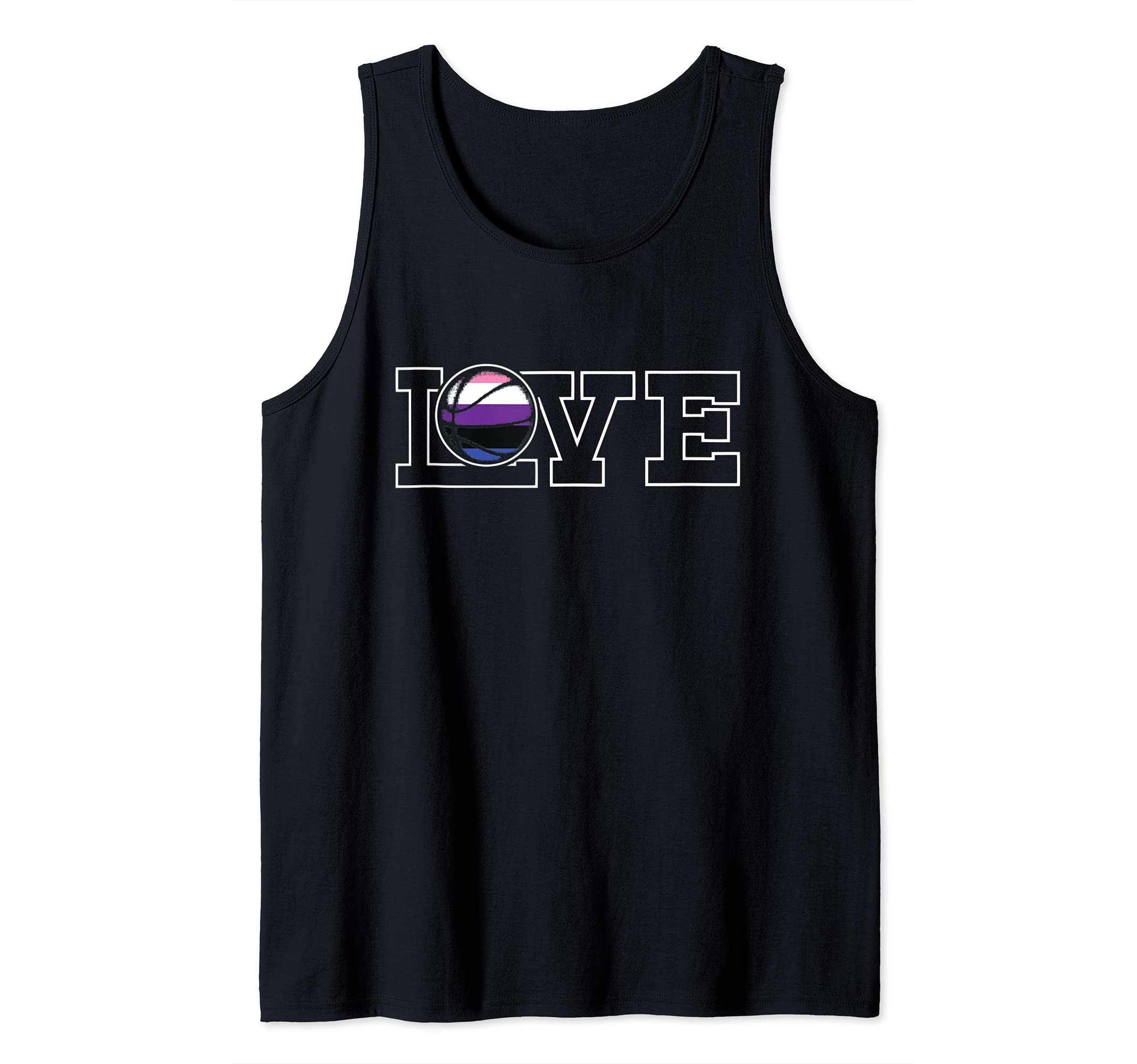 Love Basketball LGBT-Q Genderfluid Pride Flag Sport Fan Ally Tank Top