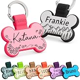 Brayhoo Dog Tags Personalized for Pets &mdash; Custom Deeply Engraved, Lightweight, Silent Silicone Name ID Tags &mdash; No More Jingling