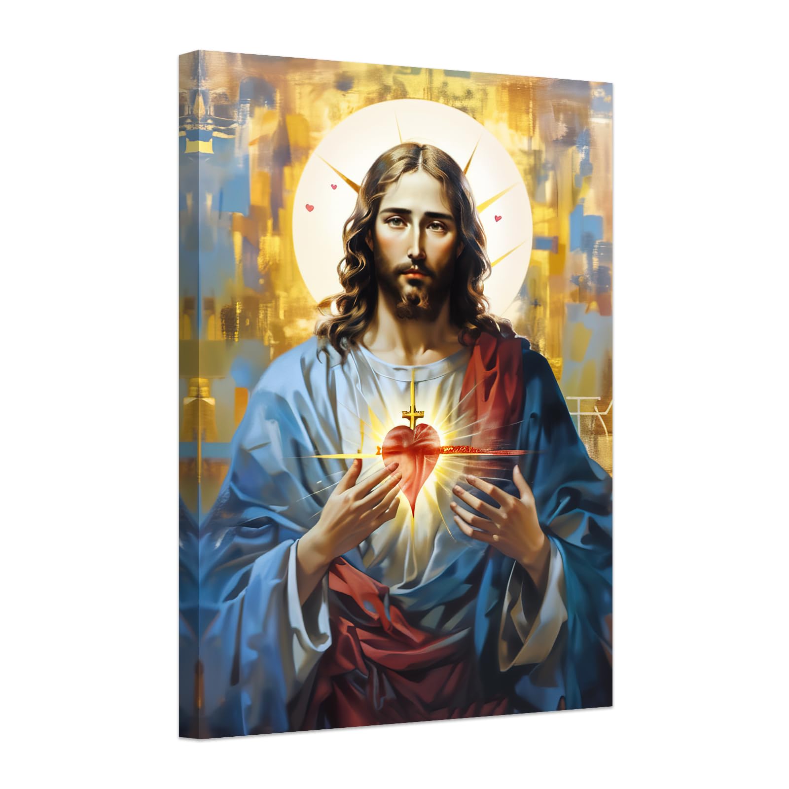 ZXHYWYM Catholic Christian Wall Art Jesus Canvas Print Christian God Pictures Living Room Bedroom Decor Abstract Religious Faith Spiritual Gifts (C, (40.00 x 60.00 cms))