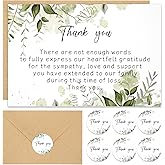 NLWELOA 50 Set Funeral Thank You Cards with Envelopes and Matching Seal Stickers,Thank You Sympathy Cards with Message,Bereavement Sympathy for Funeral Family Friends Loved Ones