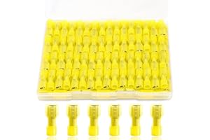 MENTBERY 120PCS Spade Connectors, 12-10 AWG Quick Disconnect Wire Connectors, Nylon Insulated Spade Terminal Connectors, Female
