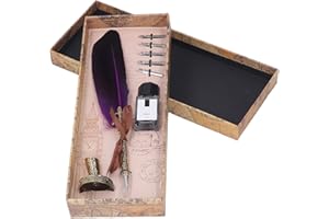 Quill Pen Zinc Alloy High Smoothness Elegant Colors European Retro Style Feather Pen for Writing Drawing Ideal Gift for Stude