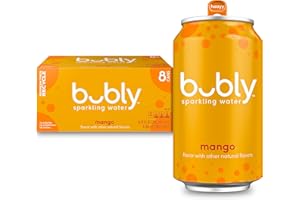 Bubly Sparkling Water, Mango, 12 Ounce Cans 8 count