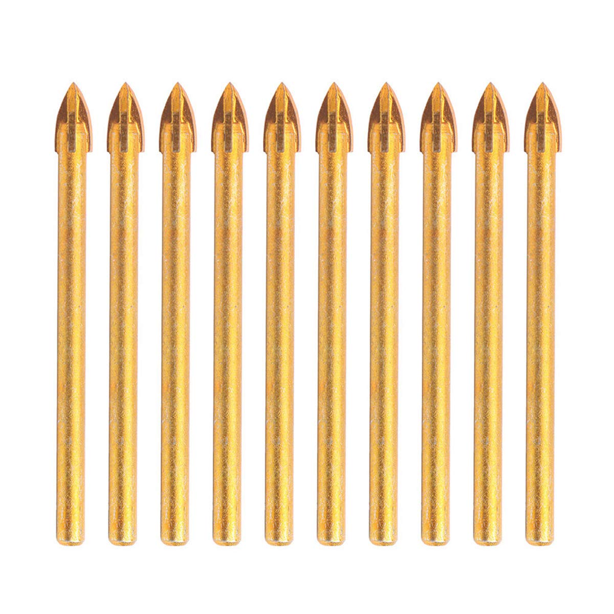 10 Pcs 6mm Tungsten Carbide Drill Bit Spear Head with Hex Shank Glass Ceramic Cross Spear Head for Mirror Porcelain Marble