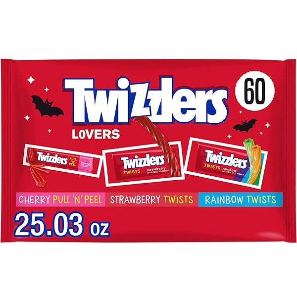 TWIZZLERS ASSORTED FRUIT FLAVORED SNACK SIZE CHEWY, HALLOWEEN...