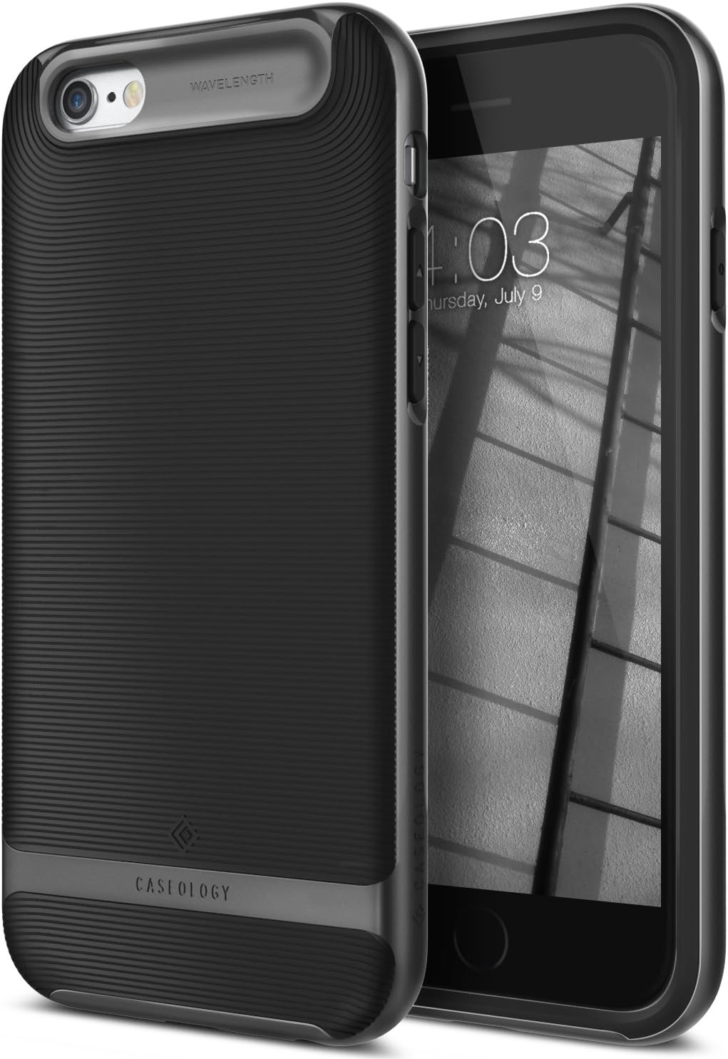 Caseology Wavelength for iPhone 6S Case (2015) / iPhone 6 Case (2014) - Stylish Grip Design - Black