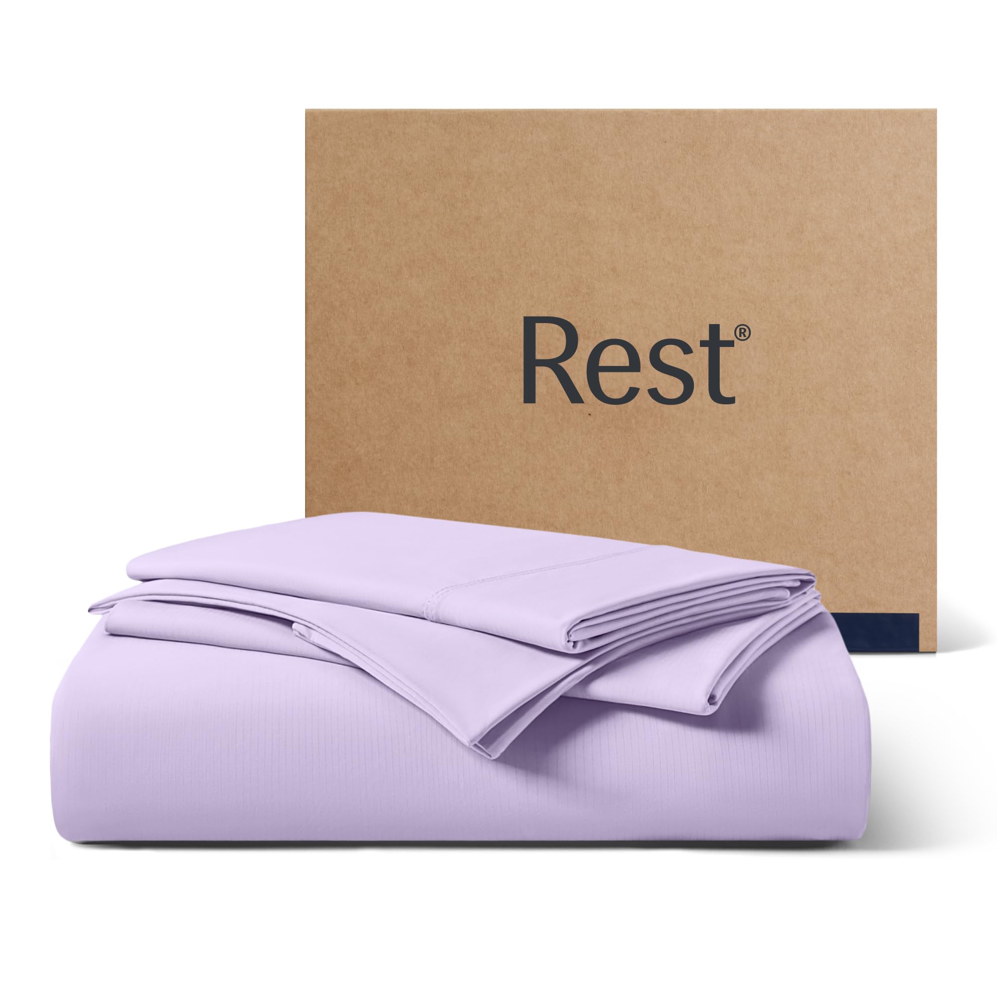 Photo 1 of REST® Evercool®+ Starter Sheet Set, Queen, Lavender, Breathable Bed Sheets for Hot Sleeper and Night Sweats, with Pillowcases, Ionic+ Self-Cleaning Silver Yarn for Sensitive Skin, 3PCS No Flat Sheet