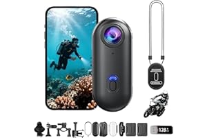 Mini 4K HD POV Capture Camera, 120° Ultra Wide Angle Night Vision, Small Body Waterproof Thumb Camera, for Indoor Outdoor Spo