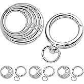 20 Pcs Keying Carabiner Keychain Clip, 5 Size Spring O Key Chain Hook Clip for Buckle, Metal Alloy Round Rings Clasps for DIY Accessories, Key Bag, Chain Extender (Silver)