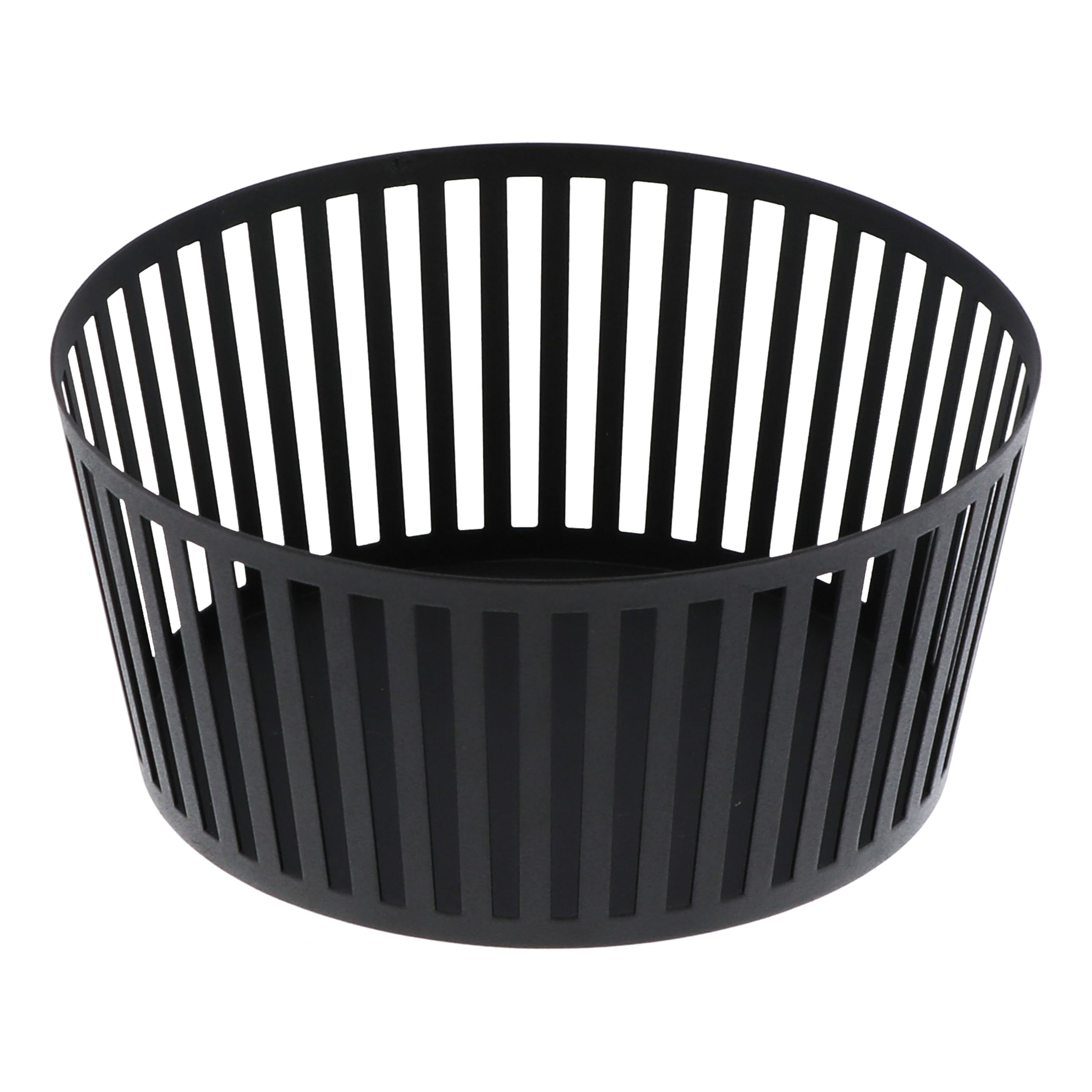 Yamazaki 3814 Tower Fruit Basket Wide, Black, Steel, Minimalist, 25 x 25 x 5.5 cm