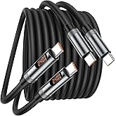 USB C to USB C Cable 240W, 2Pack 6.6FT Type C to C Fast Charging Charger Cord with LED Display, USB-C to C Charger Cable for 
