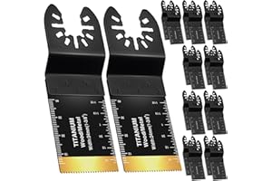 Oscillating Tool Blade Kit, 20PCS Universal Multitool Blades Multi Tools Titanium Blade for Wood Plastic Metal (20)