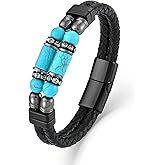 Starnny Turquoise Bracelet for Men Leather Men Bracelet