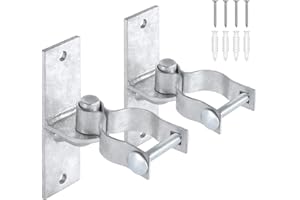 THIKDIKAKT Heavy Duty Wall Mount Gate Hinge | Pipe Gate Hinge 2 Pack Chain Link Fence Gate Hinges Fence Post Chain Link Gate Hinge Pressed Steel Chain Link Fence Frame Hinge Outdoor Gate Hardware (2 Pack)