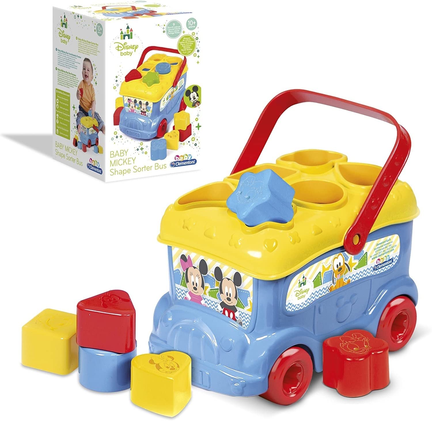 Clementoni Mickey and Friends Shape Sorter Bus, Color May Vary