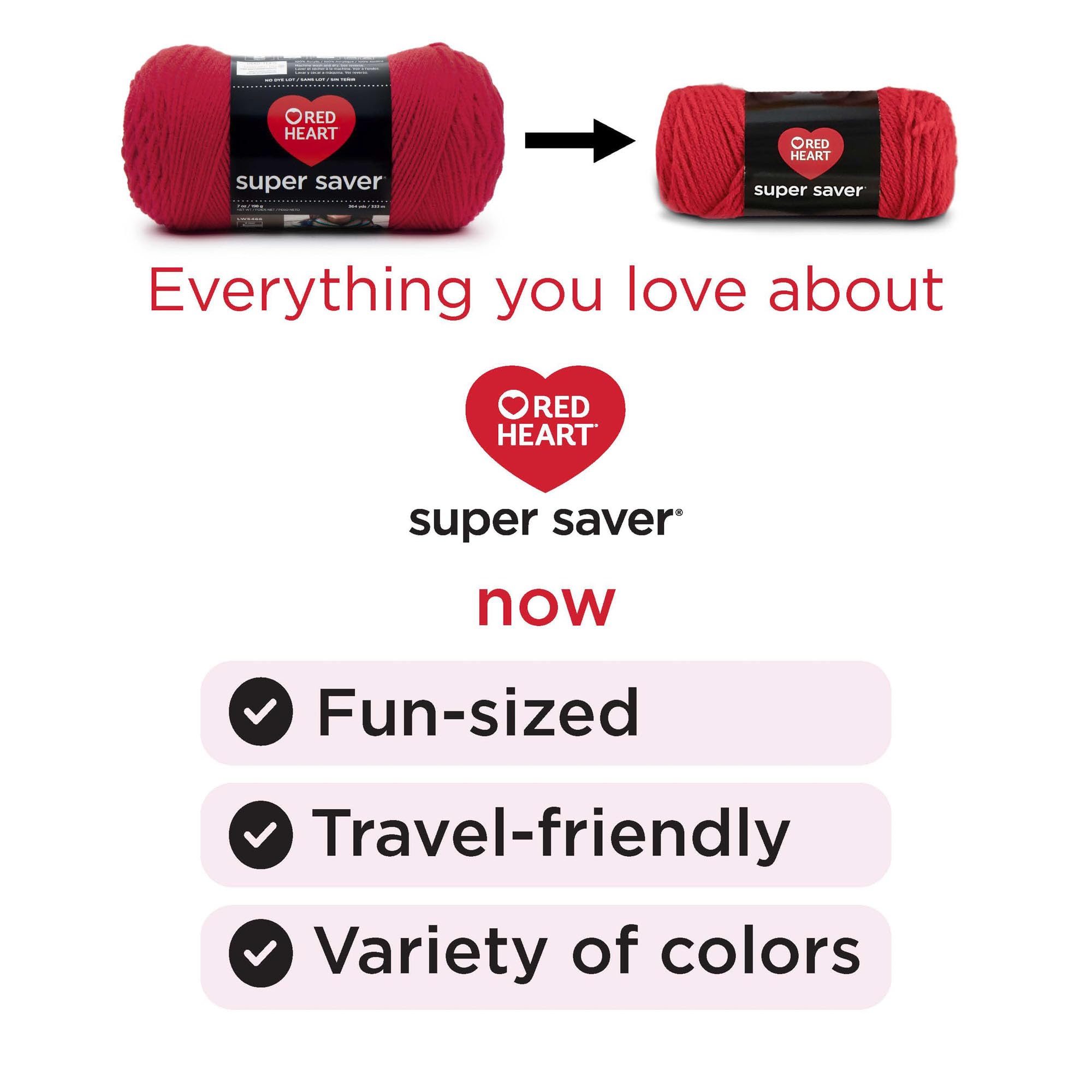 Red Heart Super Saver Yarn Super Craft Kit Pastels, with 12 Pack of 50g/1.7 oz. 4 Medium Worsted Yarn for Knitting & Crocheting, 12 Colors, Perfect for Chunky Sweaters, Blankets, Amigurumi