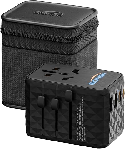 BigFish Universal Travel Adapter 65W USB C PD 4 USB Ports EU UK US AU