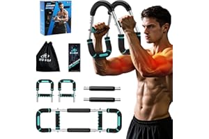 RENRUI Twister Arm Trainer, Adjustable 5 Resistance Levels (40-130 lbs) Chest & Arm Workout Equipment for Men & Women, Ergonomic Home Gym Strength Trainer (Blue)