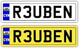 Paradise Print 2x Kids Number Plates Self Adhesive 140x35mm view 7