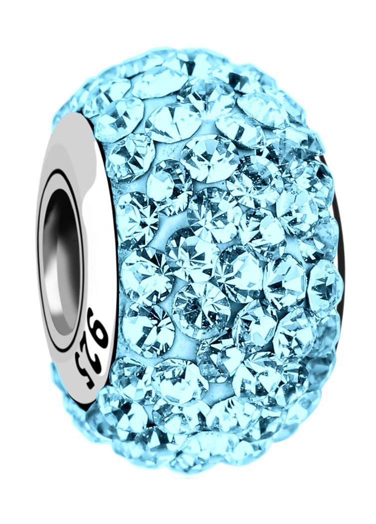 Nenalina Crystal bead Blue in 925 sterling silver – also compatible for Pandora bead bracelets 718072 – 012