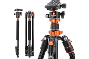 K&F CONCEPT 78 inch Camera Tripod for DSLR Compact Aluminum Tripod with 360 Degree Ball Head and 22lbs Load for Travel and Work K234A7+BH-28L (S210)